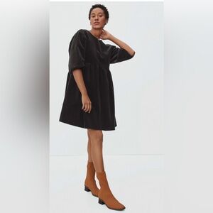 Everlane black corduroy mini dress